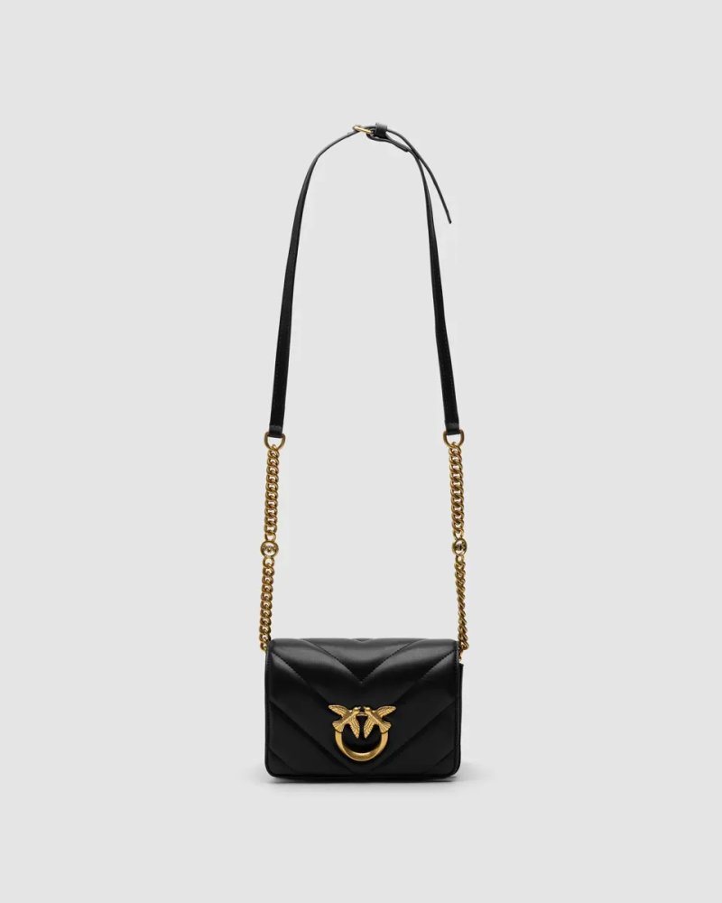 Сумка жіноча Pinko Mini Love Bag Click Big Chevron Black копія 1:1 — фото 2