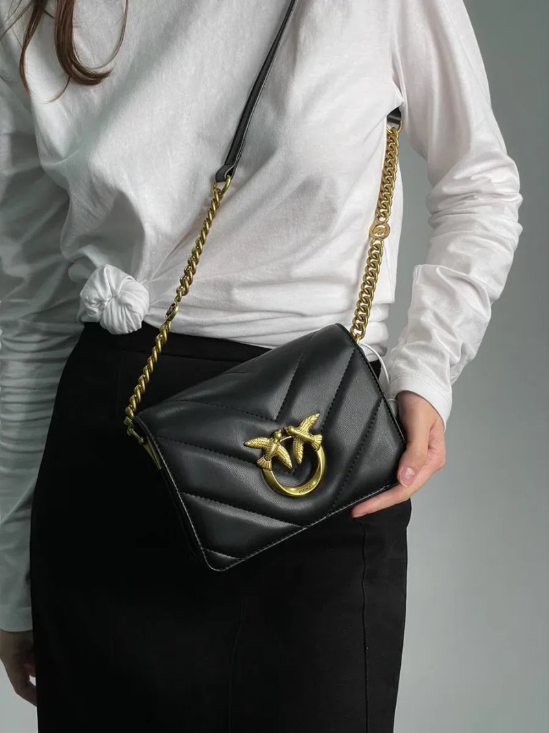 Сумка жіноча Pinko Mini Love Bag Click Big Chevron Black копія 1:1 — фото 7