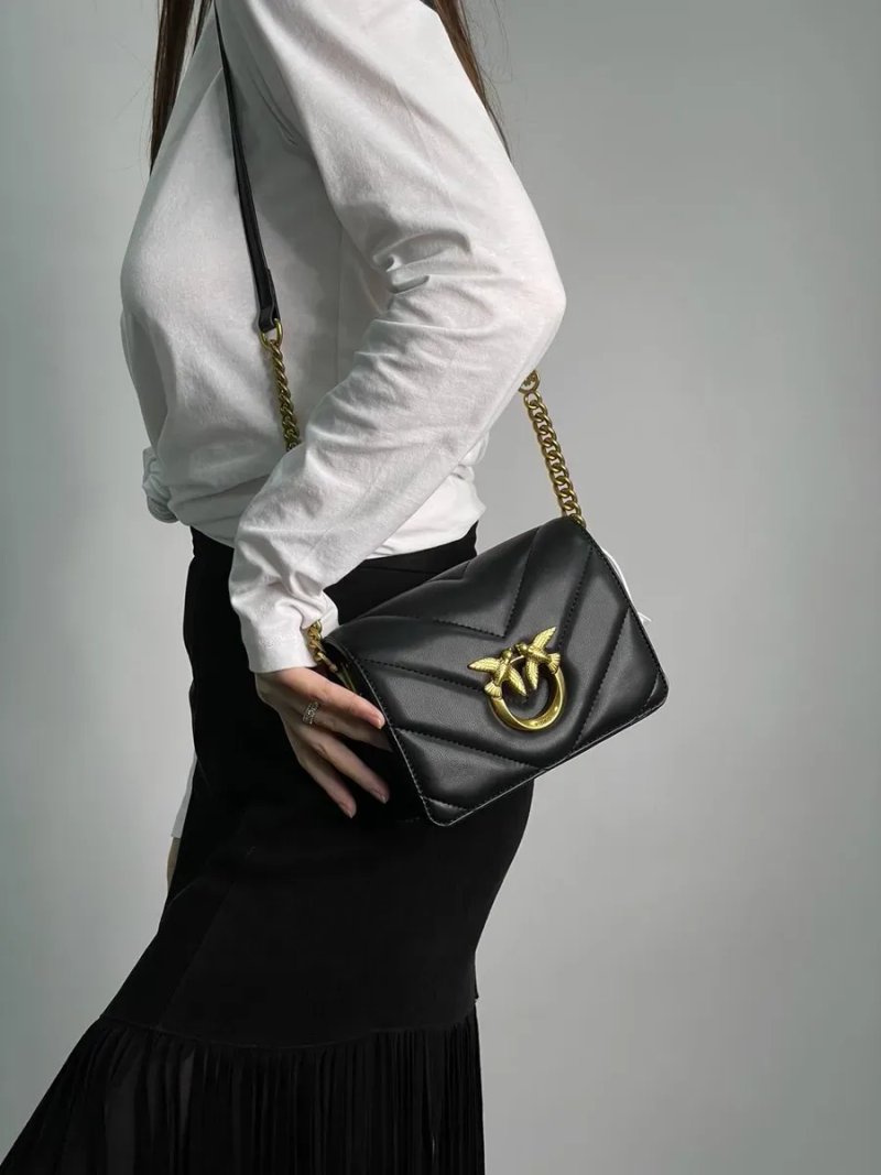 Сумка жіноча Pinko Mini Love Bag Click Big Chevron Black копія 1:1 — фото 6