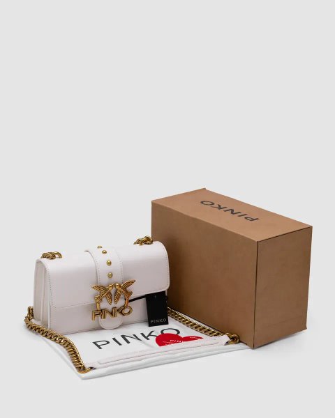 Сумка жіноча Pinko Mini Love Bag One Simply Milk/Gold копія 1:1