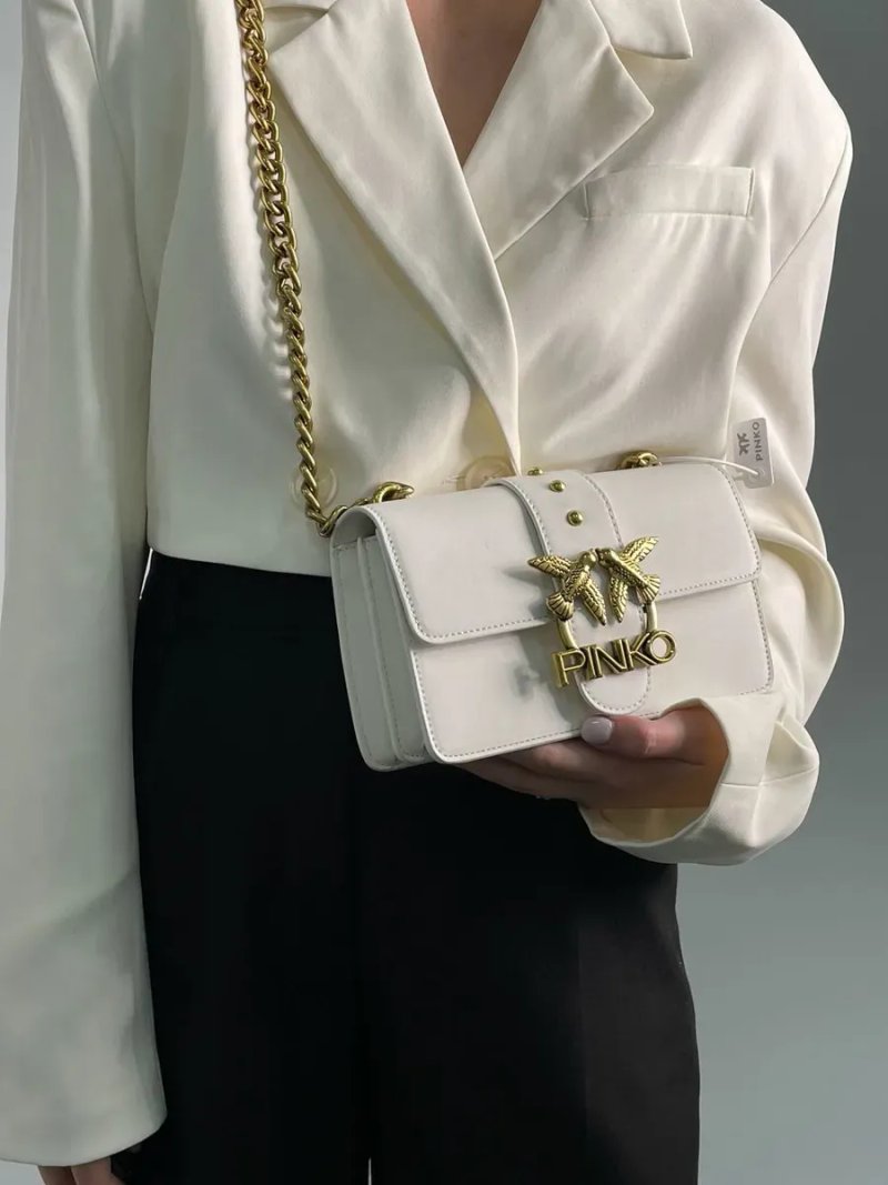 Сумка жіноча Pinko Mini Love Bag One Simply Milk/Gold копія 1:1 — фото 7
