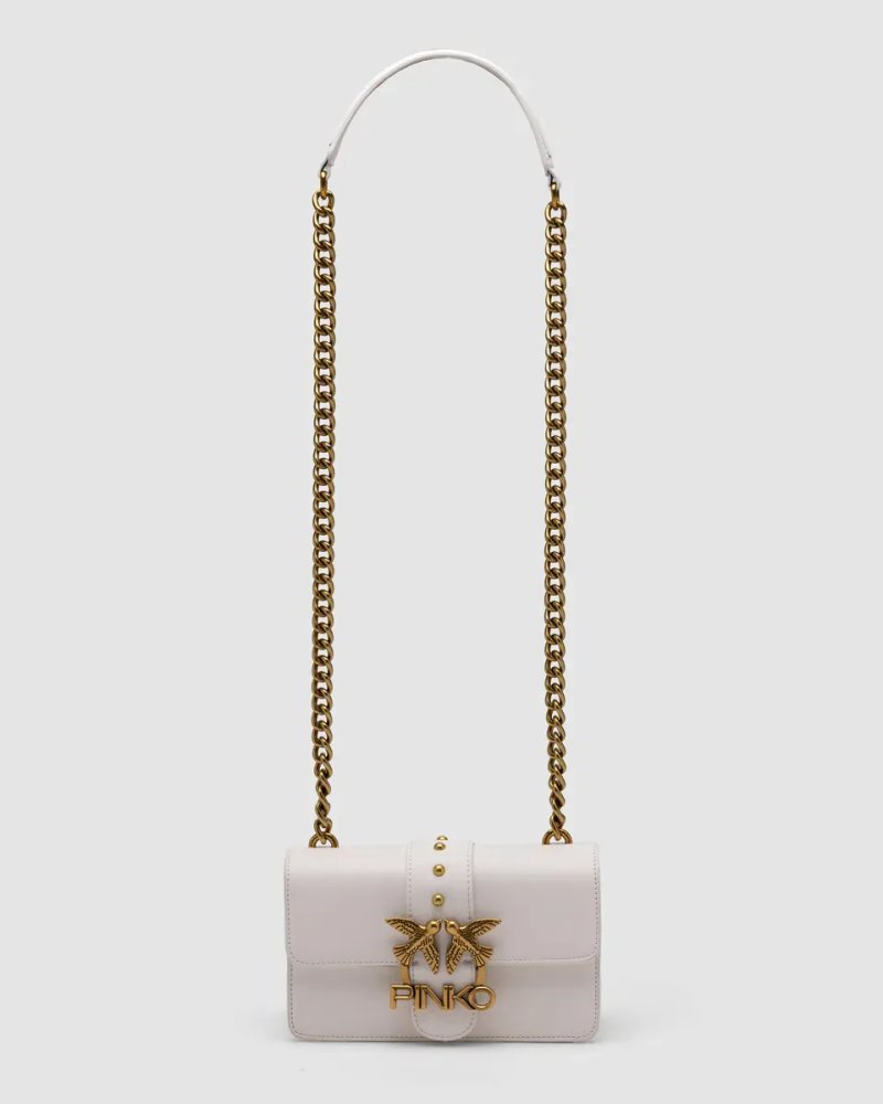 Сумка жіноча Pinko Mini Love Bag One Simply Milk/Gold копія 1:1 — фото 2