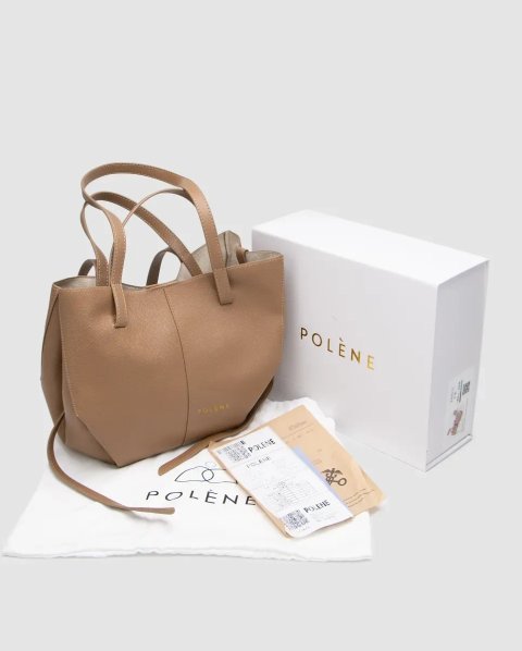 Сумка жіноча Polene Cyme Mini Edition Textured Beige копія 1:1