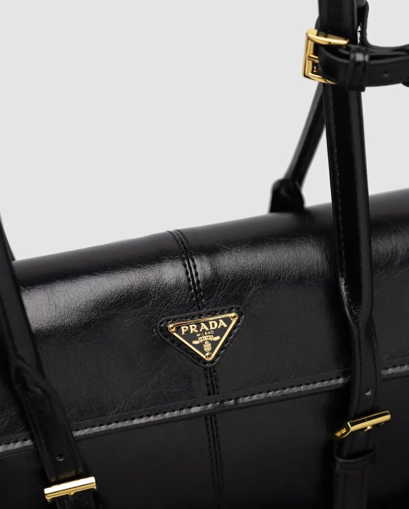 Сумка жіноча Prada Medium Leather Shoulder Bag Black копія 1:1 — фото 3