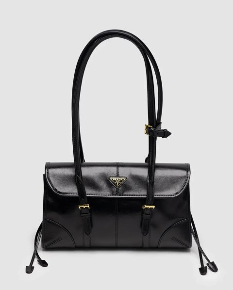 Сумка жіноча Prada Medium Leather Shoulder Bag Black копія 1:1