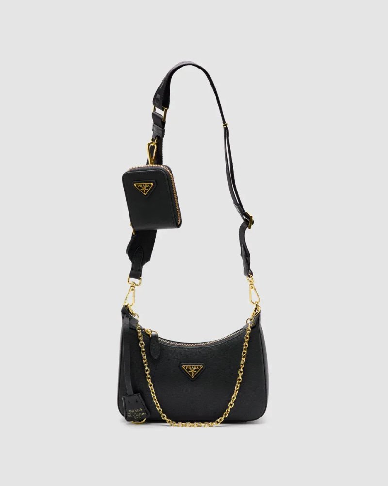 Сумка жіноча Prada Re-Edition 2005 Saffiano Leather Bag Black копія 1:1 — фото 3
