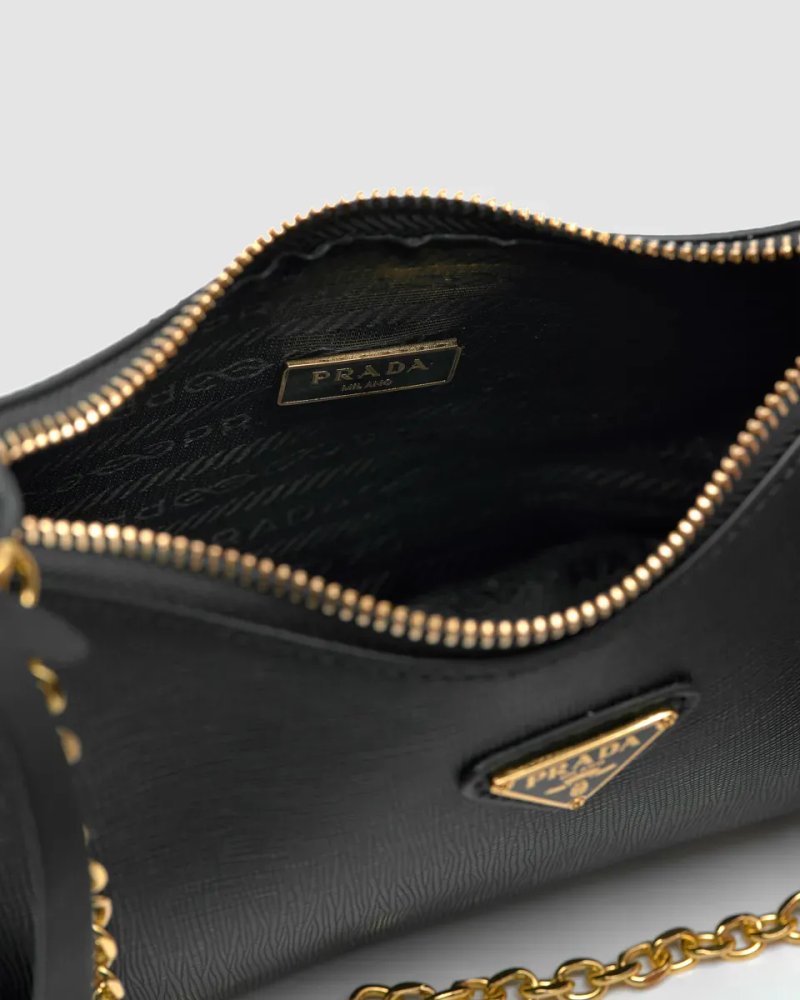 Сумка жіноча Prada Re-Edition 2005 Saffiano Leather Bag Black копія 1:1 — фото 4