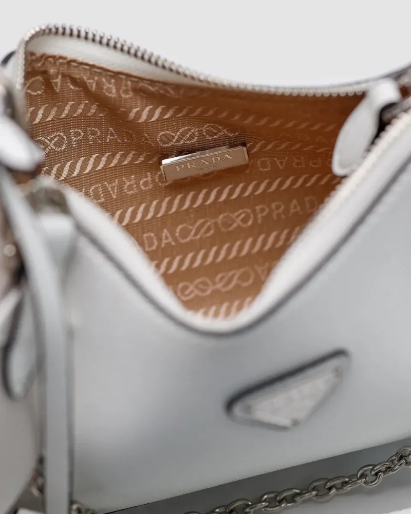 Сумка жіноча Prada Re-Edition 2005 Saffiano Leather Bag White копія 1:1 — фото 4