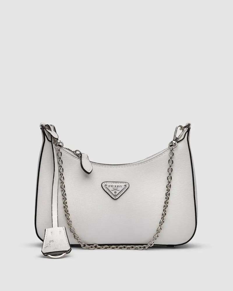 Сумка жіноча Prada Re-Edition 2005 Saffiano Leather Bag White копія 1:1 — фото 2