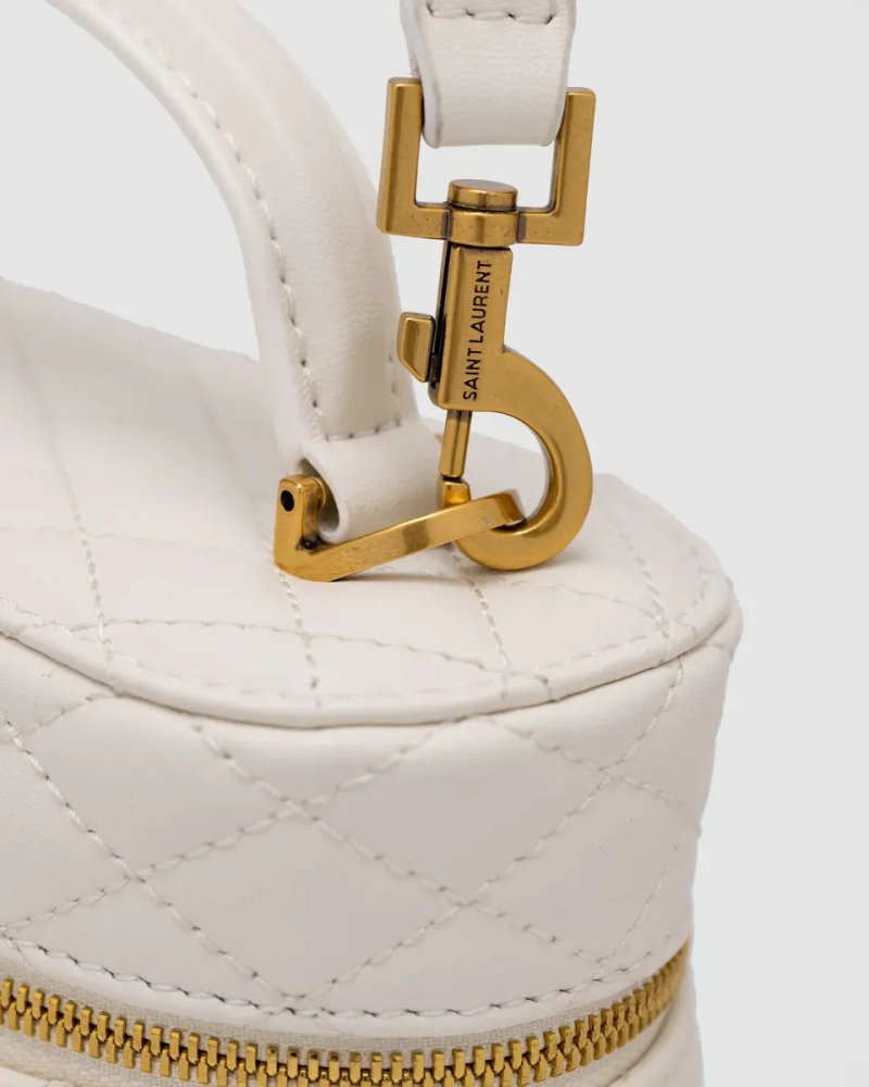 Сумка жіноча Saint Laurent Gaby Vanity Leather Shoulder Bag Cream копія 1:1 — фото 3