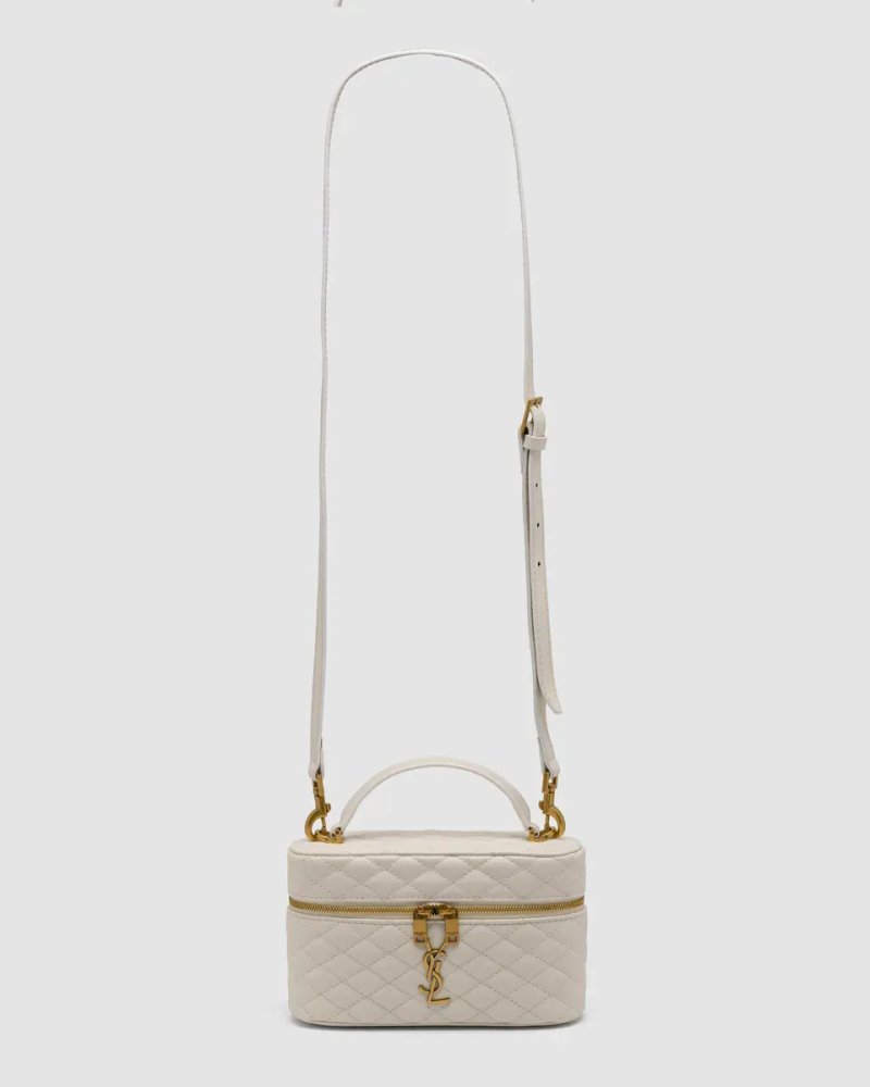 Сумка жіноча Saint Laurent Gaby Vanity Leather Shoulder Bag Cream копія 1:1 — фото 2