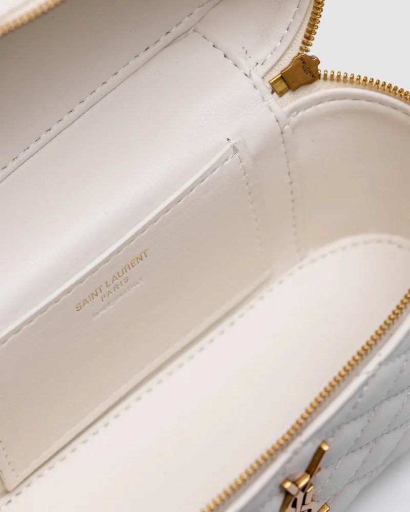 Сумка жіноча Saint Laurent Gaby Vanity Leather Shoulder Bag Cream копія 1:1 — фото 4