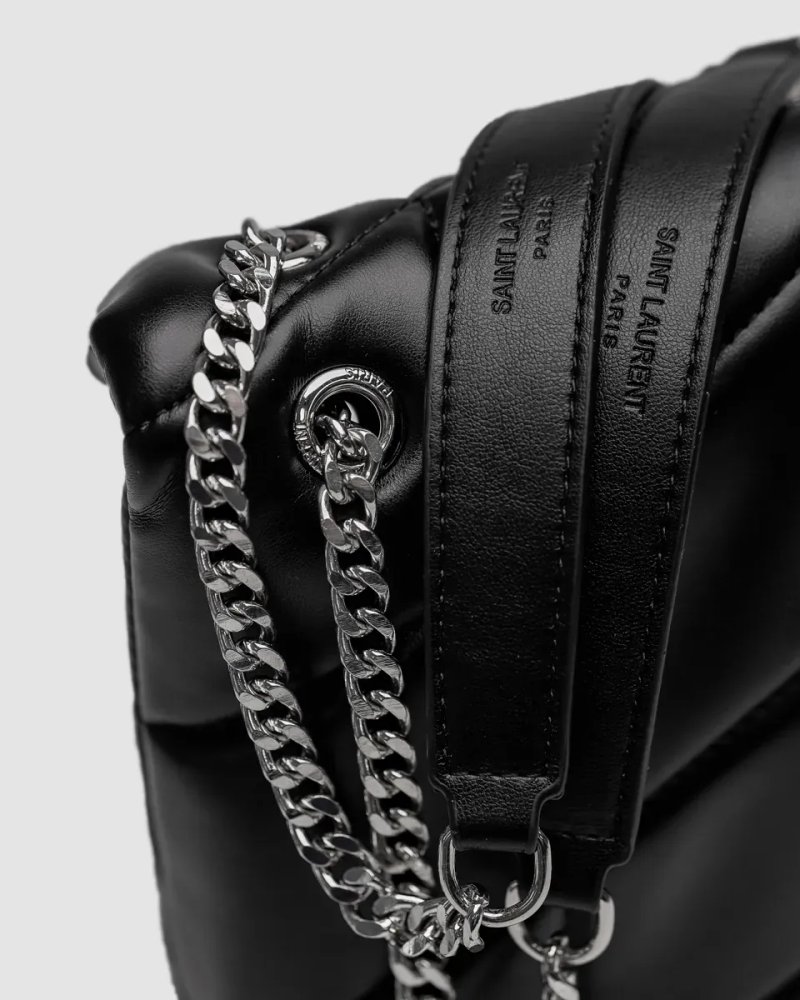 Сумка жіноча Saint Laurent Puffer Small in Nappa Leather Black/Silver копія 1:1 — фото 4