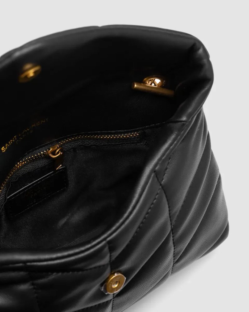 Сумка жіноча Saint Laurent Puffer Small in Nappa Leather Gold Chain копія 1:1 — фото 3