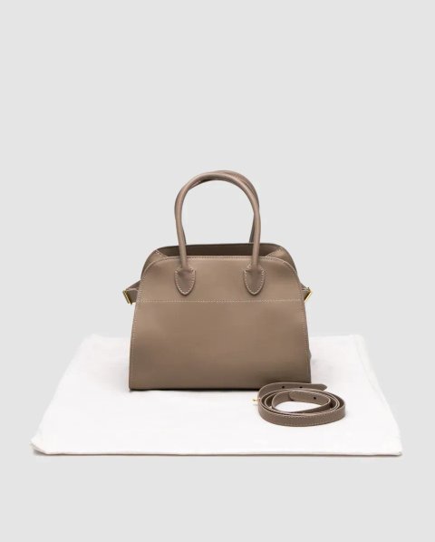 Сумка жіноча The Row Soft Margaux 26 Bag in Leather Brown Capucines/Gold копія 1:1