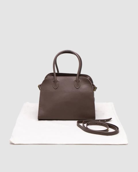 Сумка жіноча The Row Soft Margaux 26 Bag in Leather Brown/Gold копія 1:1