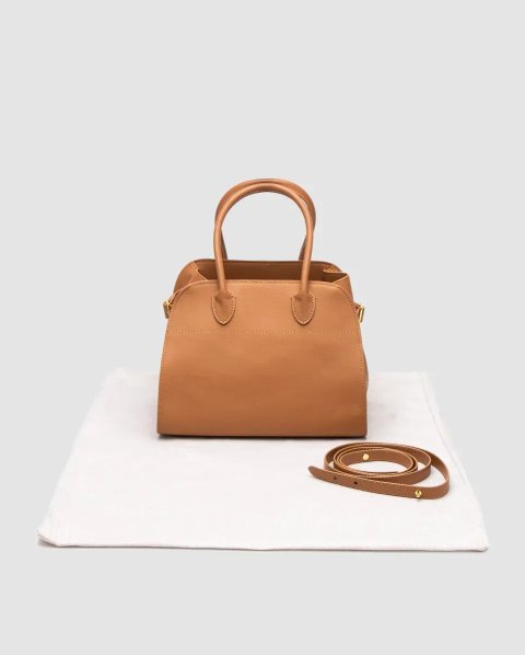 Сумка жіноча The Row Soft Margaux 26 Bag in Leather Ginger/Gold копія 1:1