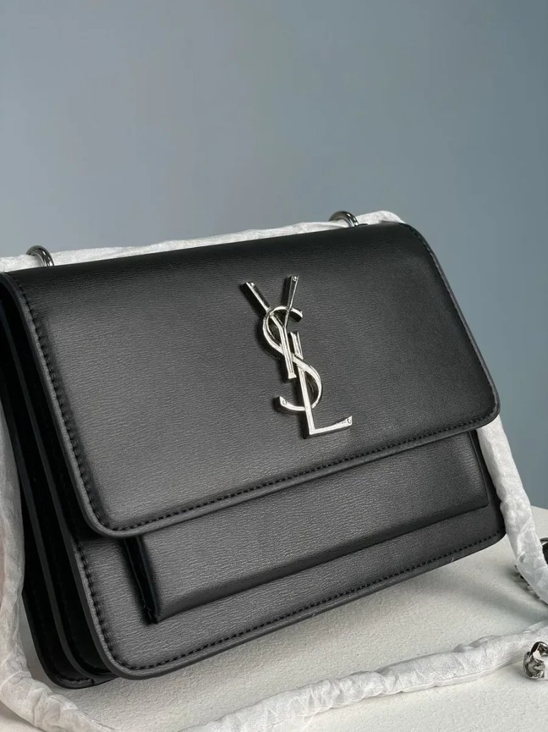 Сумка жіноча Yves Saint Laurent Medium Sunset in Smooth Leather Black/Silver копія 1:1 — фото 4