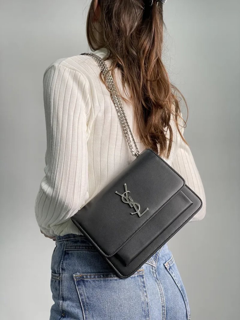 Сумка жіноча Yves Saint Laurent Medium Sunset in Smooth Leather Black/Silver копія 1:1 — фото 6