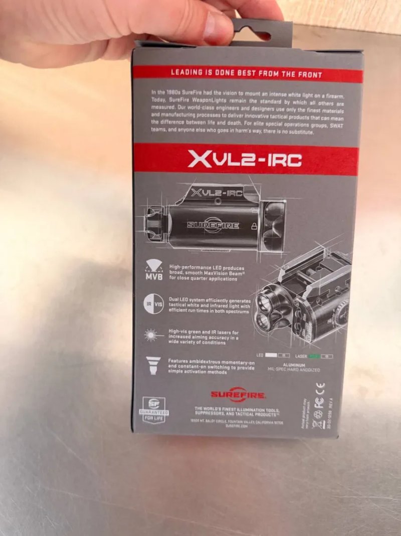 SureFire XVL2-IRC WeaponLight Pistol & Carbine Light / Laser Module System ліхтар тактичний для зброї лазер новий оригінал з США в наявності в Києві — фото 2