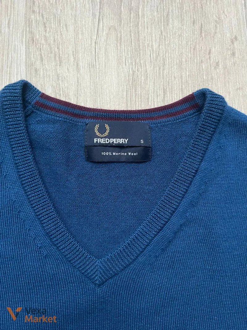 Светр Fred Perry V-подібний виріз 100% Merino Wool розмір S — фото 2
