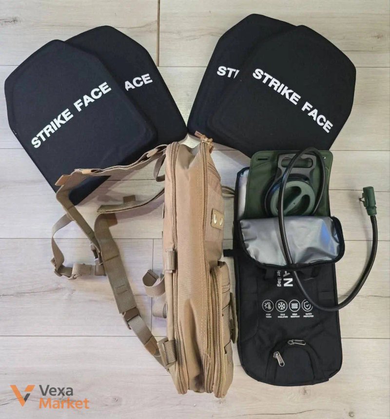 Тактичний рюкзак HIKEMAN 15л/25л MOLLE з термосумкою та гідратором 2л/3л, колір Койот — фото 3
