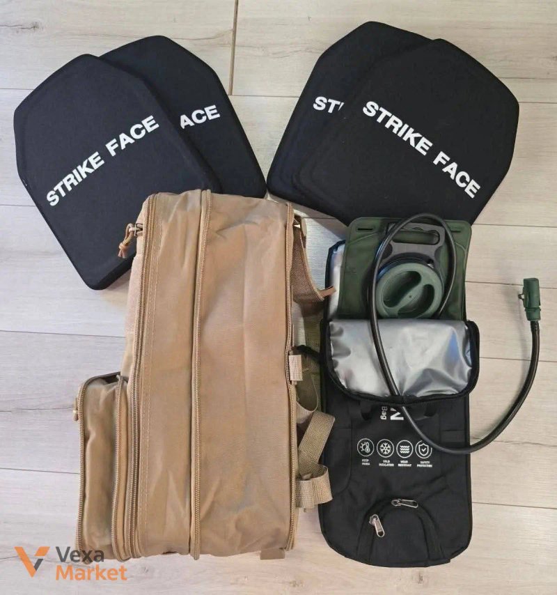 Тактичний рюкзак HIKEMAN 15л/25л MOLLE з термосумкою та гідратором 2л/3л, колір Койот — фото 4