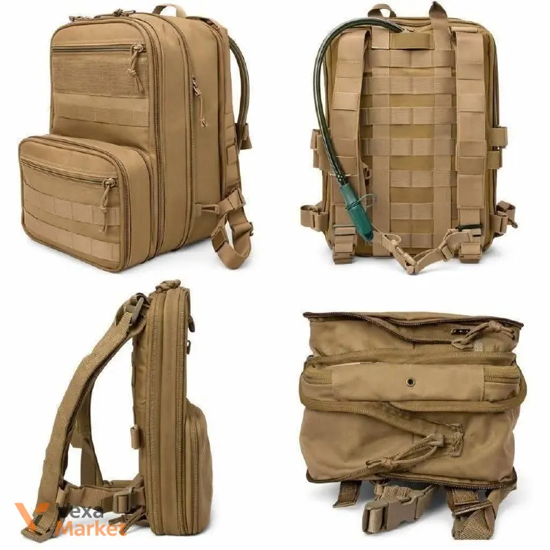 Тактичний рюкзак HIKEMAN 15л/25л MOLLE з термосумкою та гідратором 2л/3л, колір Койот — фото 5