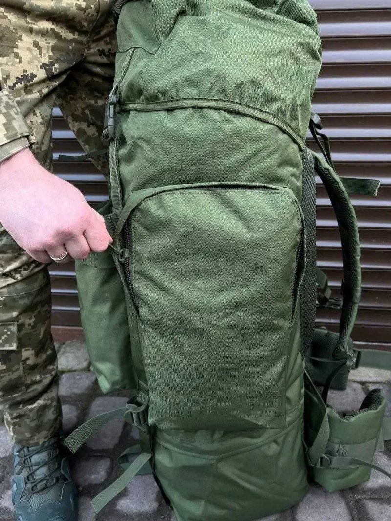 Тактичний військовий рюкзак баул на 120л Мультикаи Олива Койот Чорний — фото 6