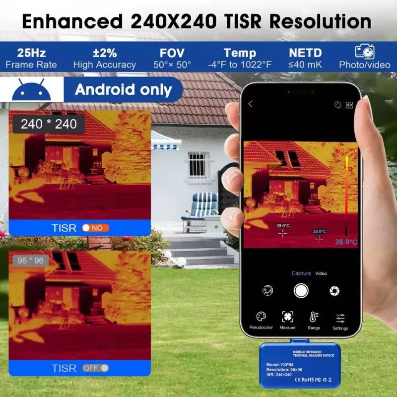 Тепловізор для телефона Android iPhone, тепловтрати, опалення, електроніка — фото 5
