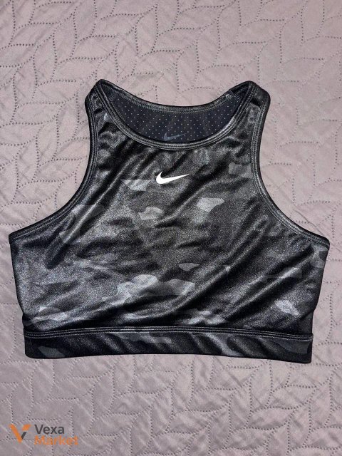 Топ Nike жіночий спортивний чорний камуфляжний розмір S