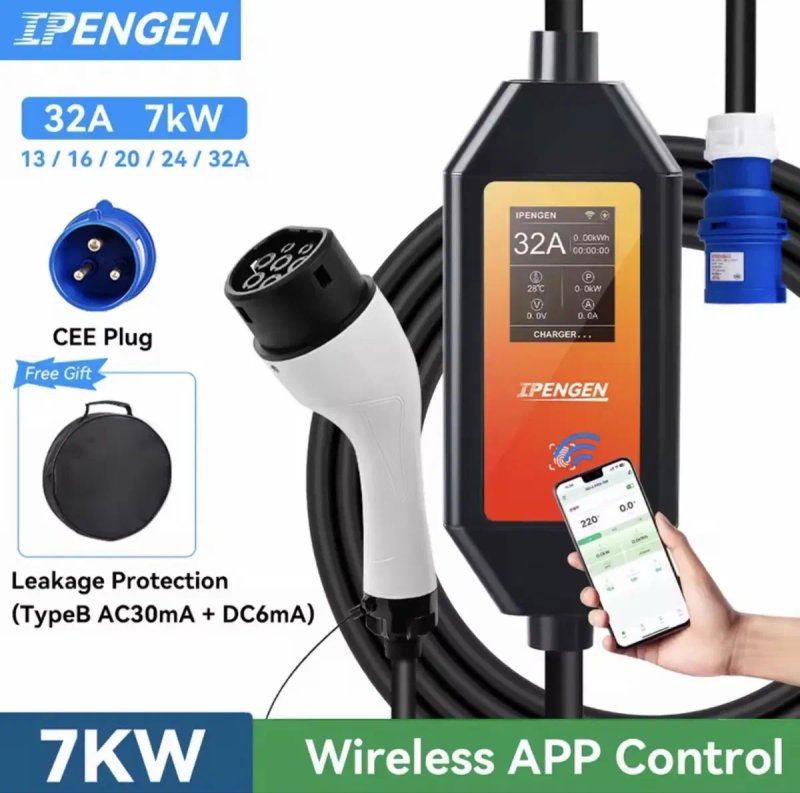 ТОП Зарядний пристрій Type 1 - 7.4 кВт Ipengen Ev Charger 32A Wi-Fi — фото 4