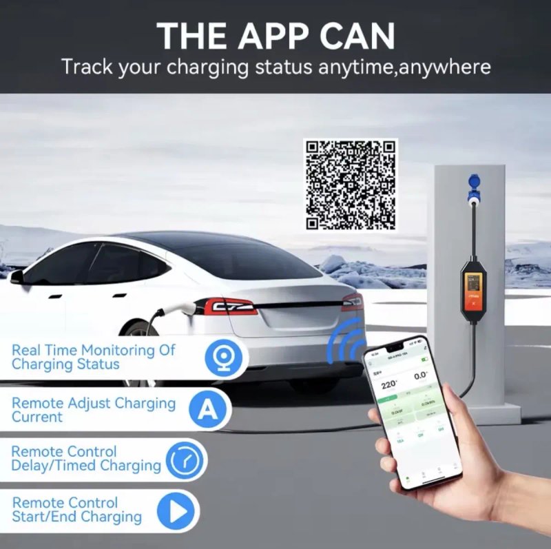 ТОП Зарядний пристрій Type 1 - 7.4 кВт Ipengen Ev Charger 32A Wi-Fi — фото 7