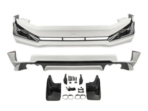 Toyota Land Cruiser Prado 150 2009-2023 рр. Накладки на передній і задній бампер Modelista V3-LED (2017-) Чорний колір