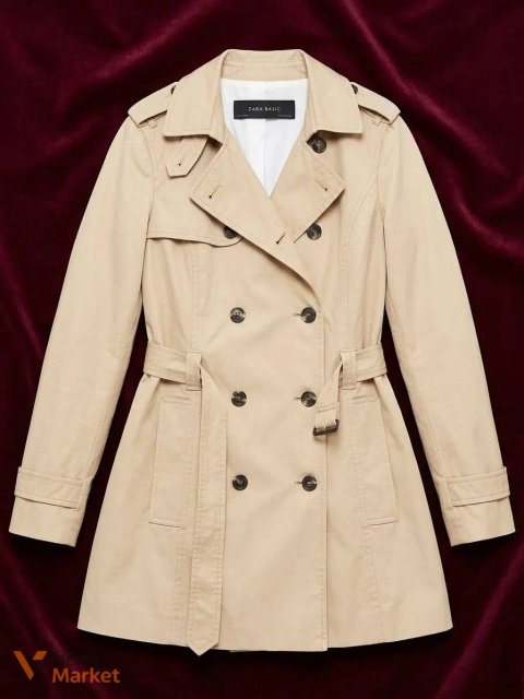 Тренч Zara BASIC M бежевий