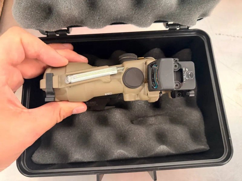 Trijicon ACOG 4x32 Scope FDE with RMR Type 2 новий коліматор оригінал США Київ в наявності трітій зелений Green Dot Made is USA — фото 5