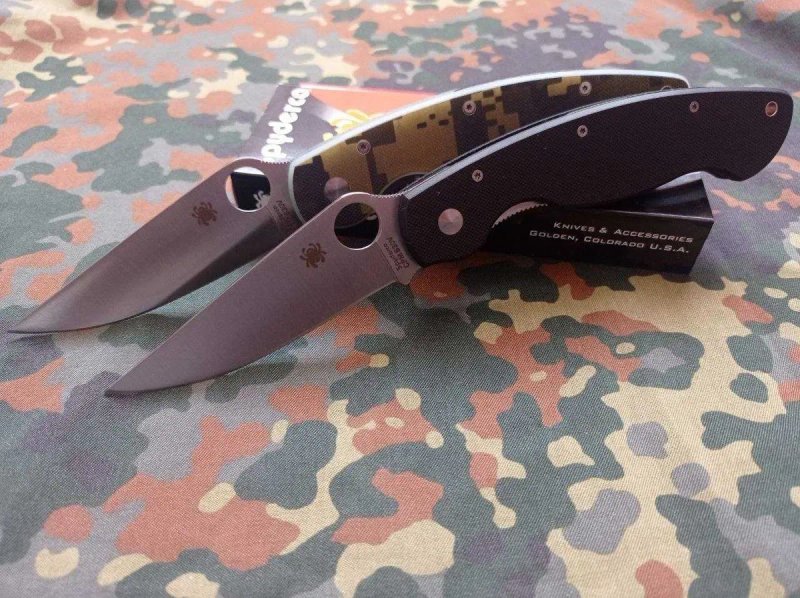 Туристичний складний ніж Spyderco Military PA60-BK Black/Multicam 24см,тактичний похідний кемпінговий ніж з кліпсою,замок Liner Lock — фото 2