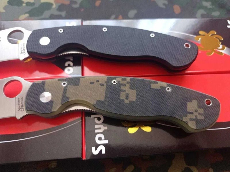 Туристичний складний ніж Spyderco Military PA60-BK Black/Multicam 24см,тактичний похідний кемпінговий ніж з кліпсою,замок Liner Lock — фото 4