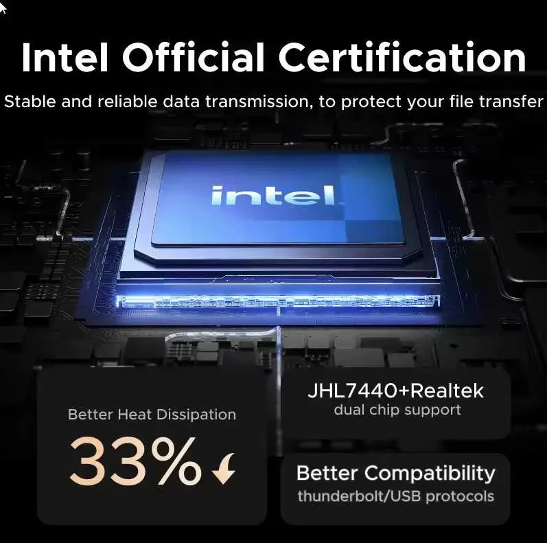 Ugreen SSD карман M2 NVME 40Gbps USB 4.0 - D703 Intel chip (19403) — фото 6