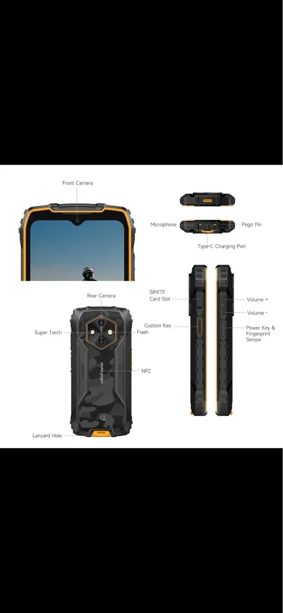 Ulefone RugKing 4 Pro — защищённый смартфон 10200 мА·ч, 8/128 ГБ, IP68/IP69K, NFC, 120 Гц — фото 5