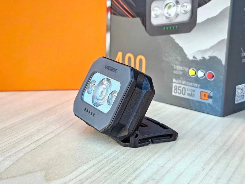 Ультралегка новинка! VIDEX VLF-H086 400Lm налобний світлодіодний ліхтарик , з червоним та теплим світлом. Відекс ліхтар на голову , акумуляторний — фото 5