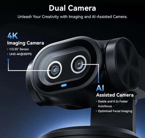 Веб-камера eMeet PIXY Dual-Camera 4K AI-Powered PTZ+ Tripod