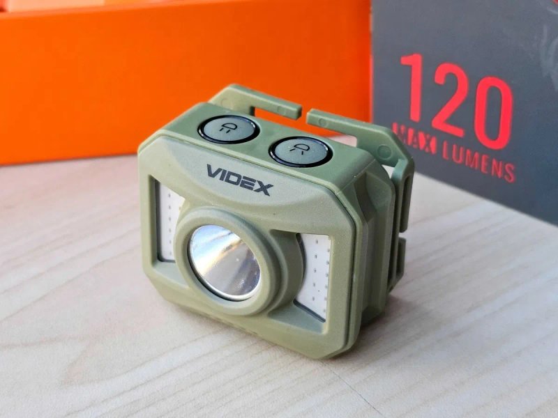 VIDEX RED - червоне світло. Камуфляжний налобний світлодіодний ліхтарик ВІДЕКС VLF-H085R-TAC 120Lm тільки з червоним світлом. Піксельний ремінець — фото 4