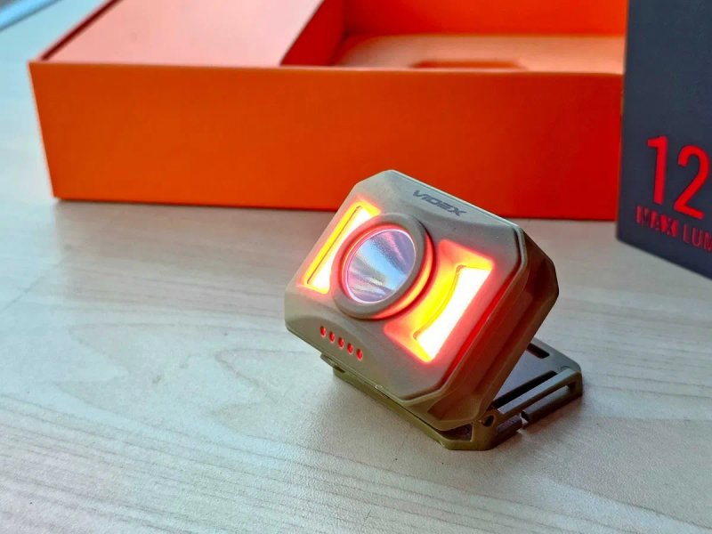 VIDEX RED - червоне світло. Камуфляжний налобний світлодіодний ліхтарик ВІДЕКС VLF-H085R-TAC 120Lm тільки з червоним світлом. Піксельний ремінець — фото 6