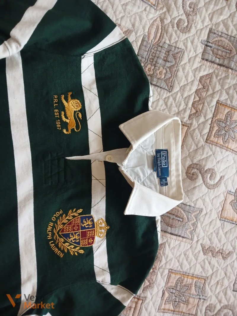 Вінтажна регбійка Polo Ralph Lauren Lion Crest Rugby Shirt (Розмір M) — фото 3