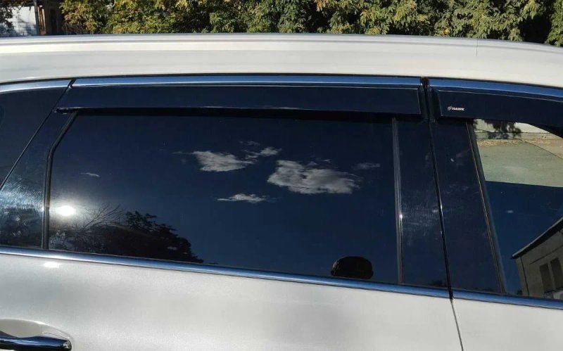 вітровик з хромом Kia Sorento 2015-2019, дефлектори вікон Кіа Соренто — фото 3