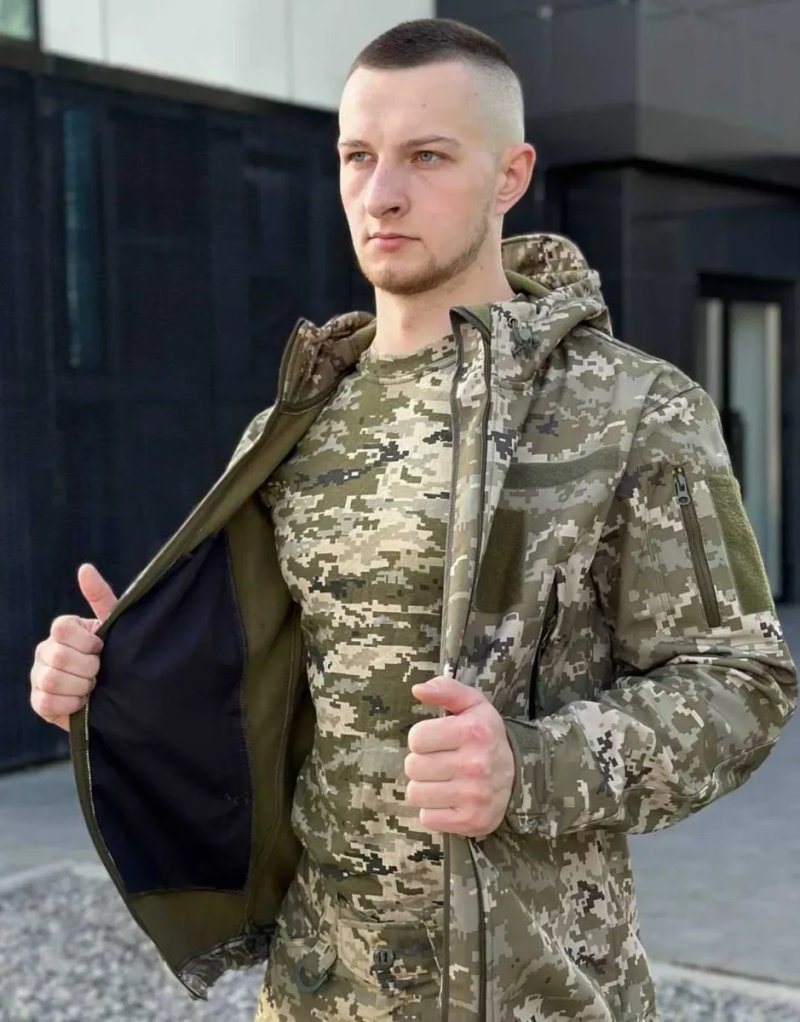 Військова куртка демісезонна SoftShel куртка піксель софтшел армійська тепла куртка вітровка — фото 6
