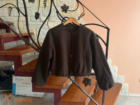 Вовняний бомбер Zara жіночий коричневий S