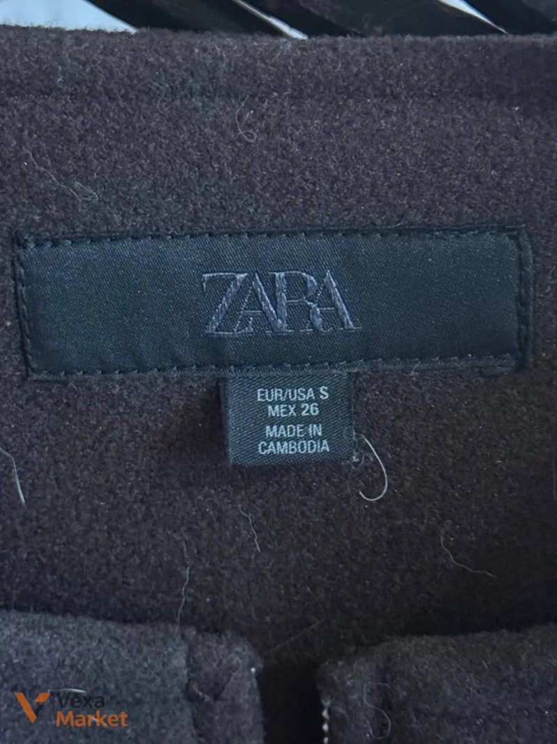 Вовняний бомбер Zara жіночий коричневий S — фото 3