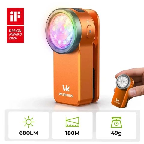Wurkkos HD03\EDC- з кліпсою, 680 лм\USB-C\CRI 95\RGB, магніт, стабілізація.